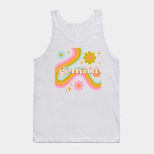 Gemini 70s Rainbow with Flowers Tank Top